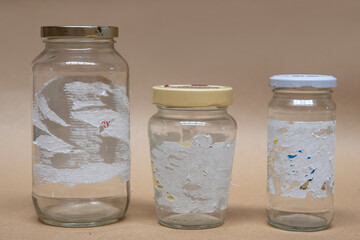 Removing sticky labels from glass jars. Hard to remove tags