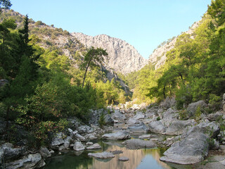 In the  canyon  Goynuk in Turkey from mountain river