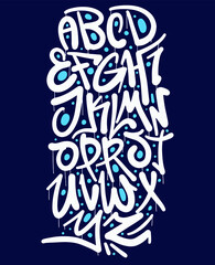Handmade Urban Font. Marker Graffiti Font, handwritten Typography vector