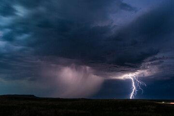 Obraz na płótnie Canvas thunderstorm lightning and night sky