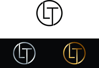LT circle Shape Letter logo Design.	