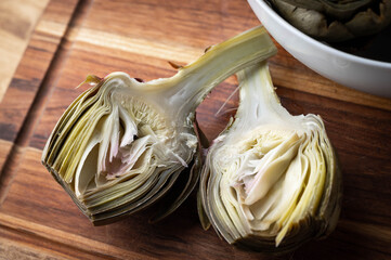 boiled and ready to eat artichoke