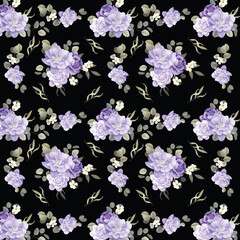  Floral seamless pattern  roses and wild flowers   Premium Vector
