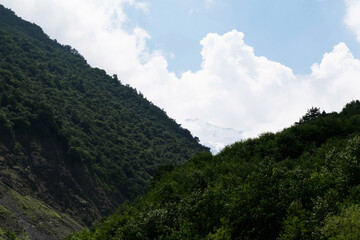 View of the mountains of the North Caucasus. Karmadon gorge