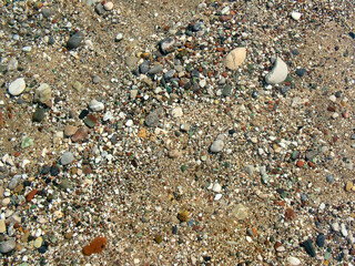 Pebbles on the beach in sea