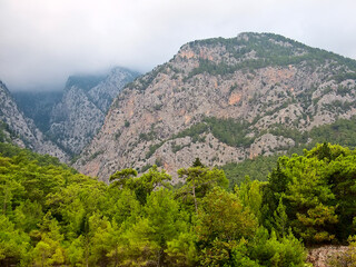 Taurus  Mountains in cloudy weather in Turkey