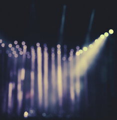 Defocused entertainment concert lighting on stage, blurred disco party, Concert Live and The...