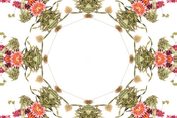 abstract beautiful seamless colorful floral pattern from flowers and leaves . High quality photo