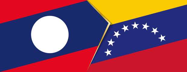 Laos and Venezuela flags, two vector flags.