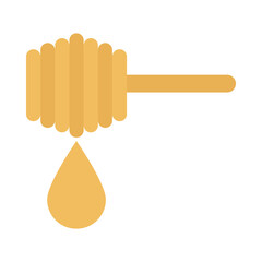 Fototapeta premium honey spoon drop falling flat icon