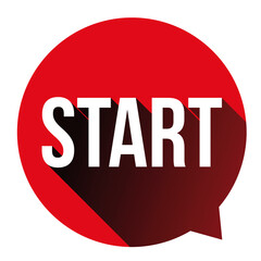 Red Start button speech bubble