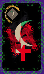 Tarot cards - back design. Lilith and Moon