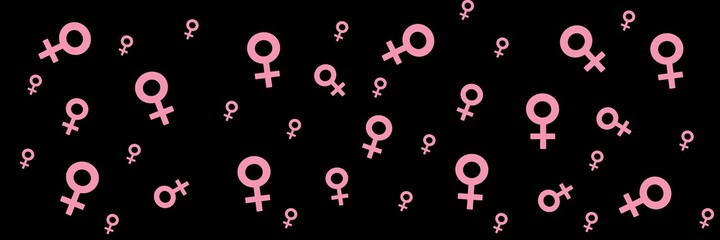 Venus banner. Symbol womans in doodle style. Women's Health Day. Venus.