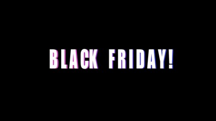 Black Friday text. Sale banner. Neon