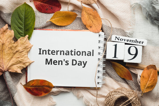 International Men Day of autumn month calendar November