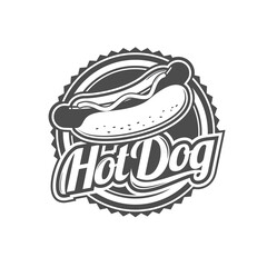 Vector logo, badge, symbol, icon template design for HotDog Shop
