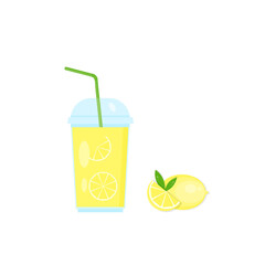 This is lemonade on a white background.