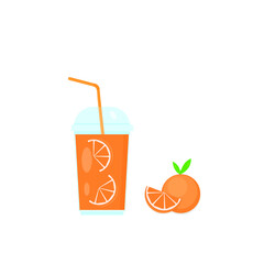This is an orange juice on a white background.