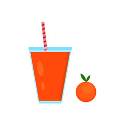 This is an orange juice on a white background.