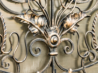 The fragment of forged metal products. close-up.