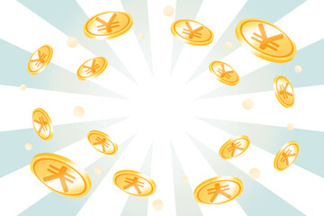 フラッシュと硬貨　長方形　円