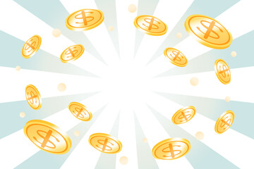 フラッシュと硬貨　長方形　ドル