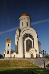 Fototapeta na wymiar Orthodox Church against the blue sky