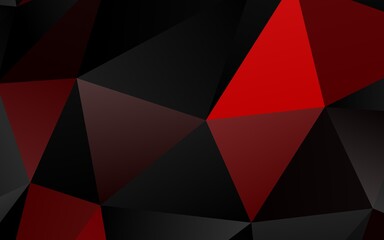 Dark Red vector shining triangular background.