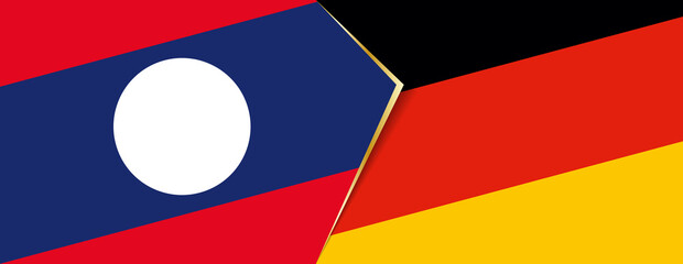 Laos and Germany flags, two vector flags.