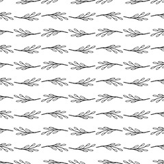 Black ink texture with foliage