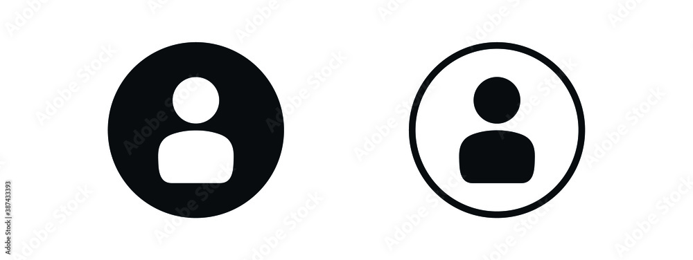 Poster profile, user icon, User profile login or access authentication icon, account sign for apps and websites