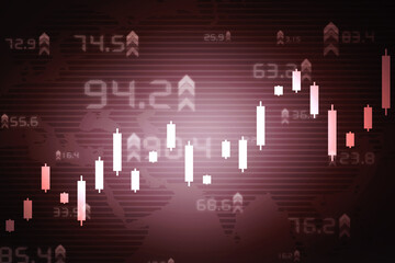 2d rendering Stock market online business concept. business Graph 