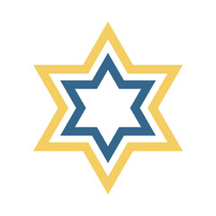 golden star frame blue decoration ornament flat icon