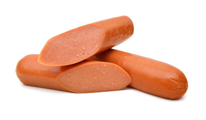 Sausage, breakfast on white background