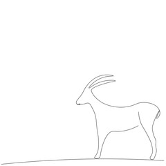 Goat farm animal line drawing, vector illustration