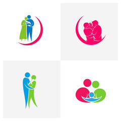 Set of Family logo design vector template, Illustration design Community, Symbol Icon