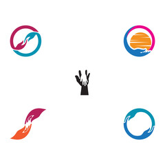 Set Hand Care Logo Template vector icon Business