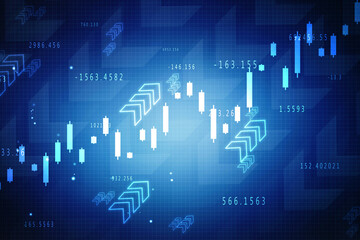 2d rendering Stock market online business concept. business Graph 