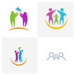 Set of Family logo design vector template, Illustration design Community, Symbol Icon