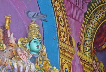 stone carving and sculptures of meenakshi amman temple madurai tamil nadu
