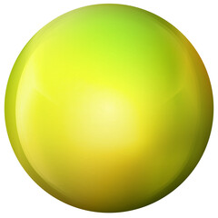 Glass yellow ball or precious pearl. Glossy realistic ball, 3D abstract vector illustration highlighted on a white background. Big metal bubble with shadow.