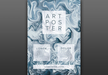 Modern Silver Art Poster Layout 