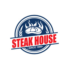 Vector logo, badge, symbol, icon template design for Steak  Restaurant

