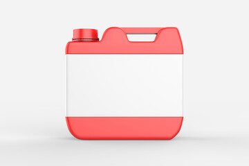 Plastic Jerrycan Oil, Cleanser, Detergent, Abstergent, Liquid Soap, Milk, Juice isolated On White Background. 3d illustration