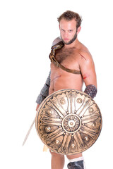 Naklejka premium gladiator posing