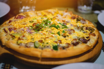 Italian pizza close up