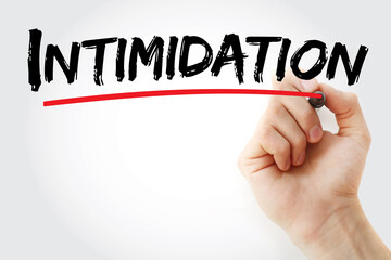 Intimidation text with marker, concept background