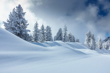 Winter im Zillertal verschneite Landschaft in Tirol