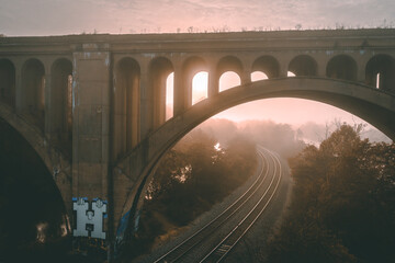 Foggy Sunrise Over the James River in Richmond, Virginia