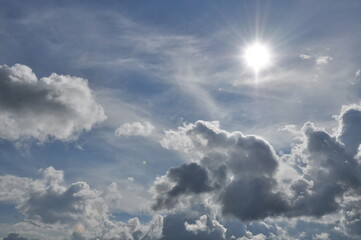 Beautiful sky and beautiful clouds on sun shine	